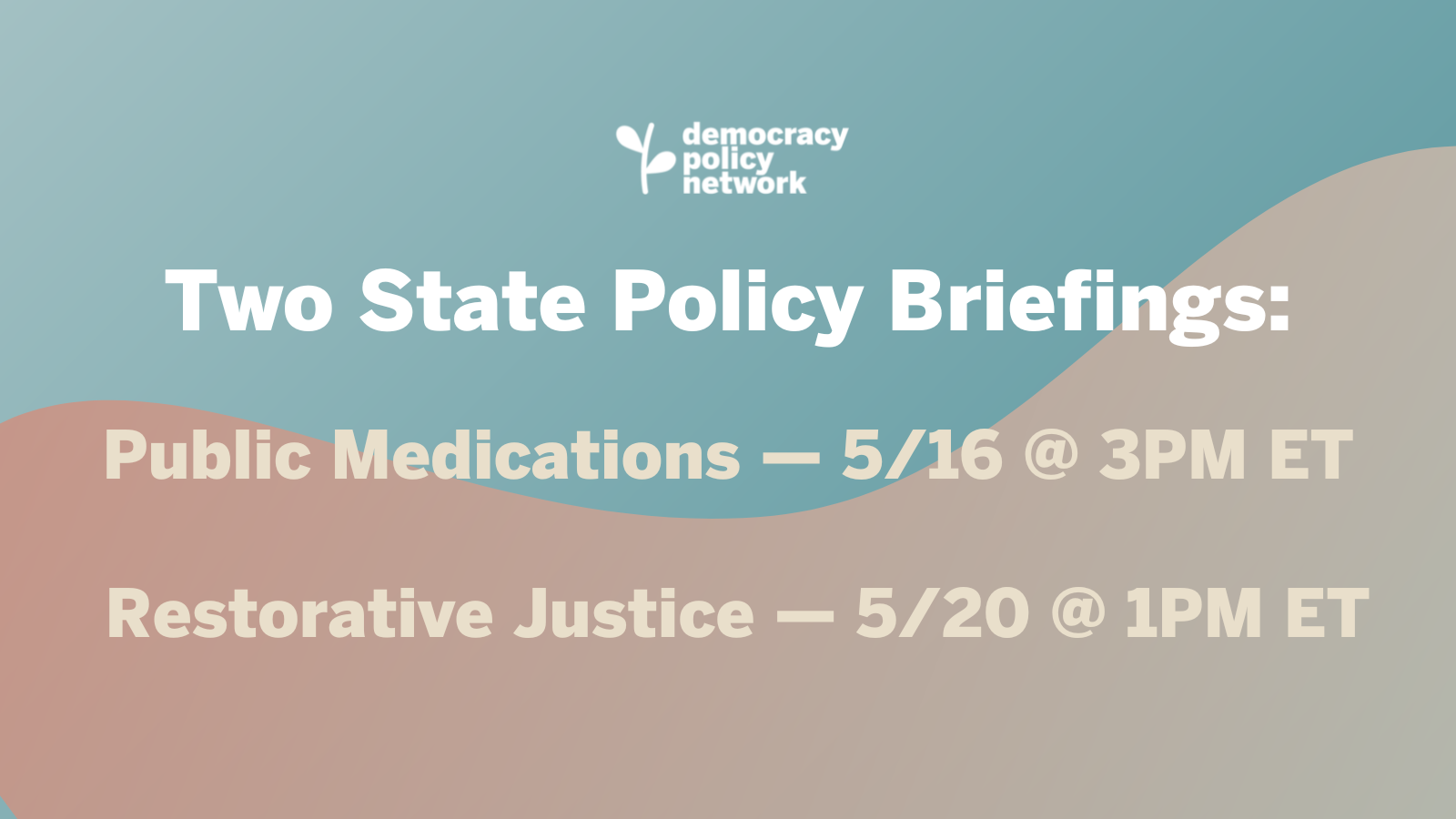 💊🕊️ Public Medications + Restorative Justice: Two Upcoming Briefings