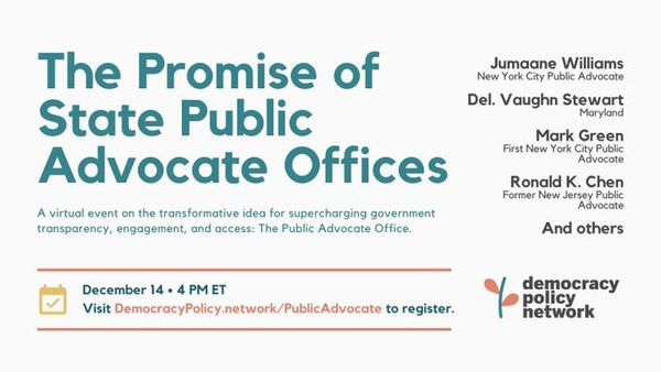 This Tuesday: The Promise of State Public Advocate Offices